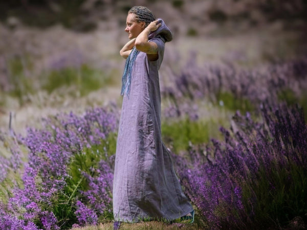 light purple linen dress Linen Wrap Dress Eliana Shadow Purple L / Shadow Purple