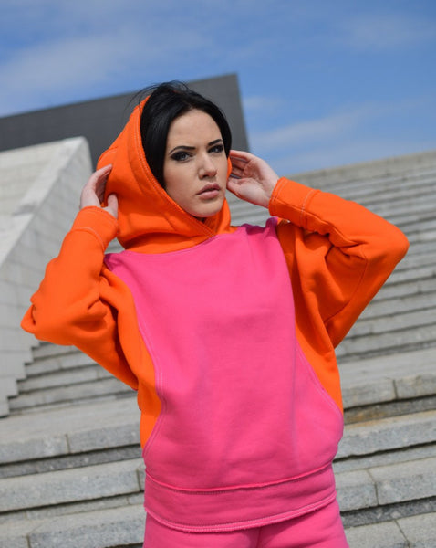 Fluorescent orange sweatshirt sales