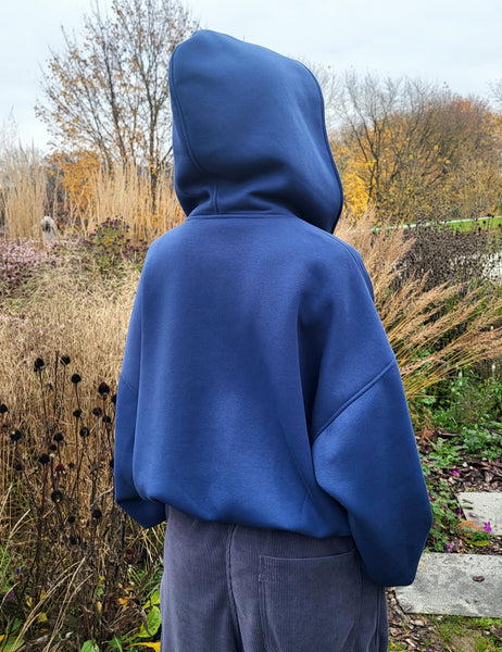 Denim Blue Zip-Up Hoodie
