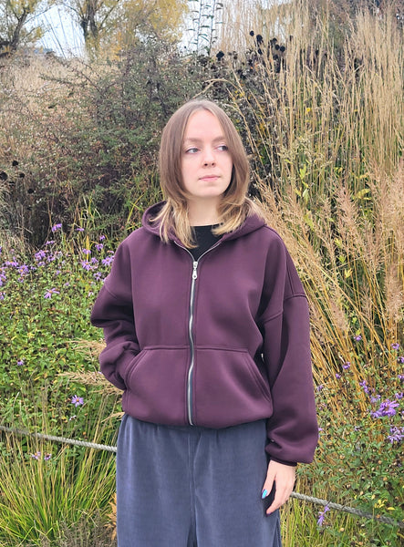 Plum Zip-Up Hoodie