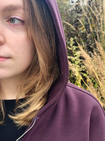 Plum Zip-Up Hoodie