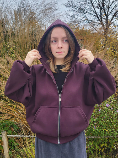 Plum Zip-Up Hoodie