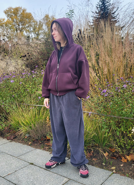 Plum Zip-Up Hoodie