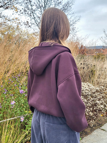 Plum Zip-Up Hoodie