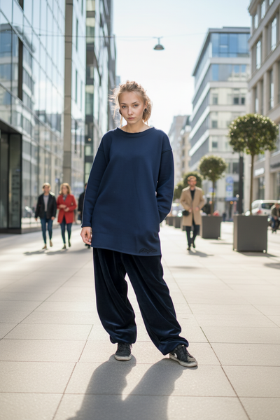 NAVY BLUE VELOUR PANTS