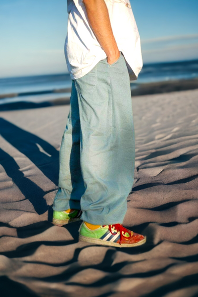 DUSTY MINT LINEN PANTS