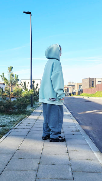 Oversize Unisex Mint Blue Hoodie — One Size
