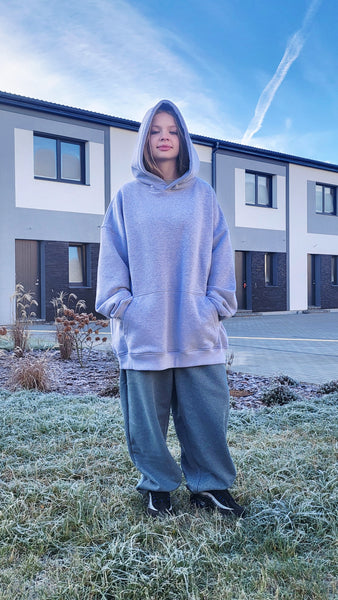 Oversize Unisex Light Gray Hoodie — One Size