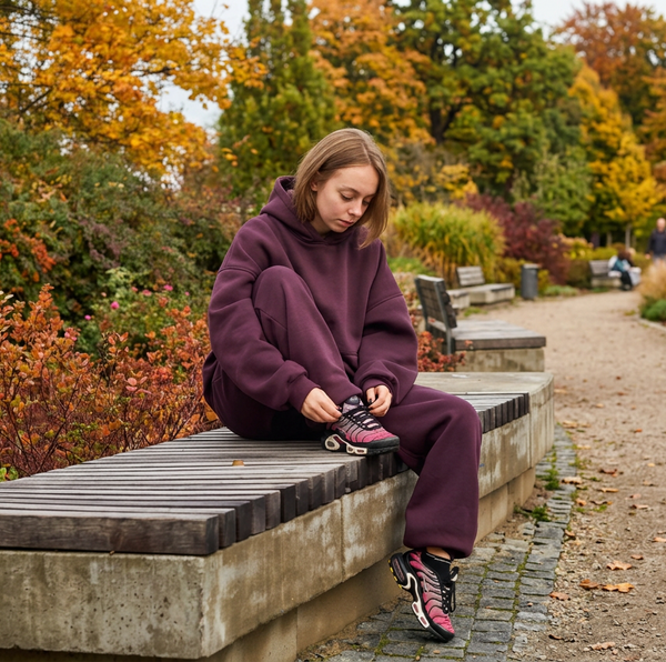 PLUM BAGGY SWEATPANTS