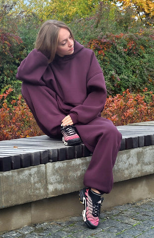 PLUM SHORTER FIT HOODIE