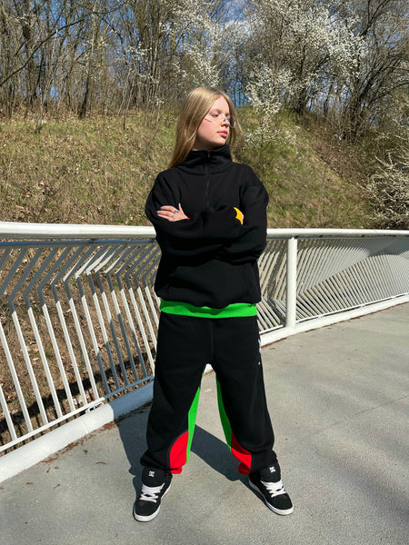 Color block half zip jumper