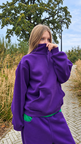 Purple half zip jumper