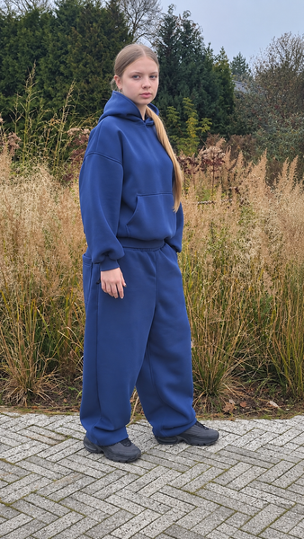 DENIM BLUE BAGGY SWEATPANTS