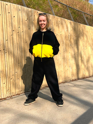 Bold Black & Yellow bomber jacket