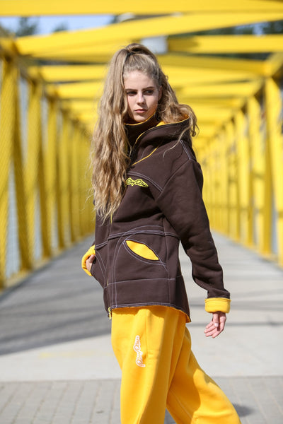 BROWN&YELLOW PRO ZIP HOODIE