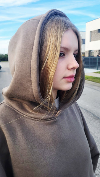 Oversize Unisex Light Brown Hoodie — One Size
