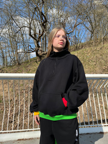 Color block half zip jumper