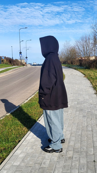 Oversize Unisex Black Hoodie — One Size