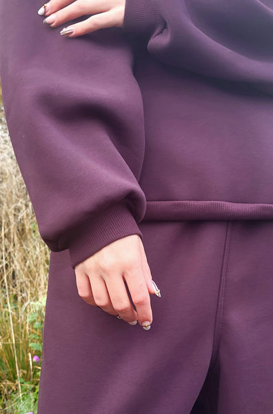 PLUM SHORTER FIT HOODIE