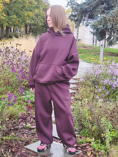 PLUM SHORTER FIT HOODIE