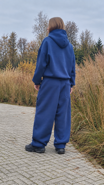 DENIM BLUE BAGGY SWEATPANTS