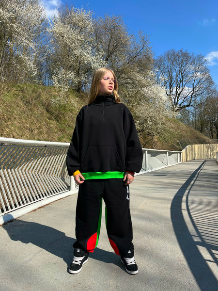 Color block half zip jumper