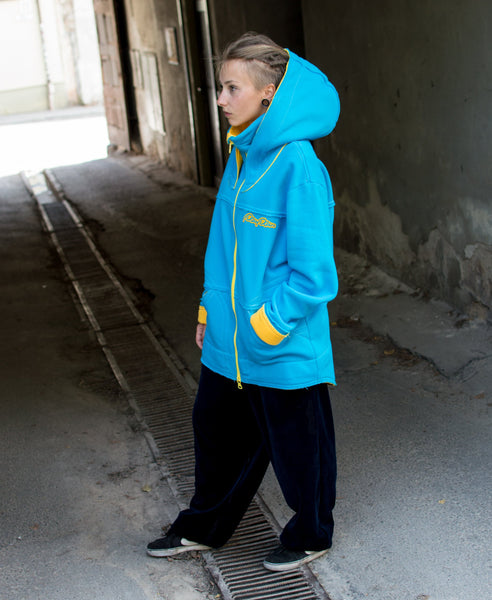 OCEAN BLUE&YELLOW PRO HOODIE