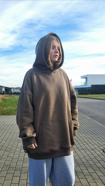 Oversize Unisex Light Brown Hoodie — One Size