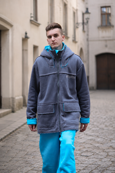 DEEP GRAY&OCEAN PRO HOODIE