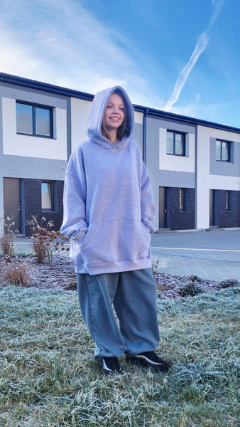 Oversize Unisex Light Gray Hoodie — One Size