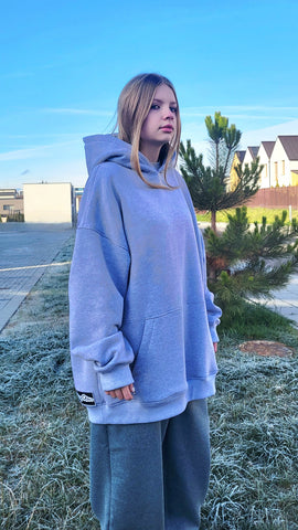 Oversize Unisex Light Gray Hoodie — One Size