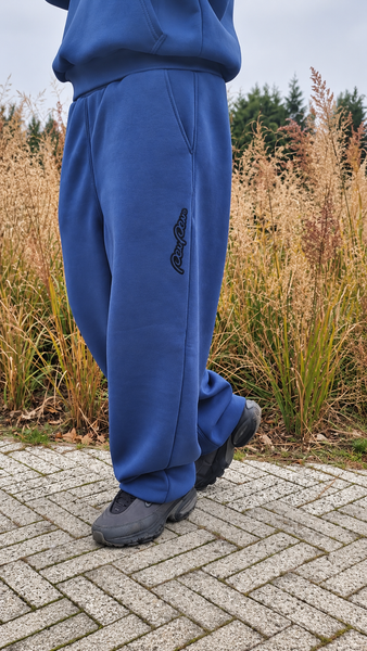 DENIM BLUE BAGGY SWEATPANTS