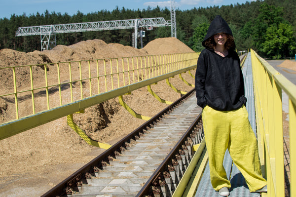 YELLOW LEMON LINEN PANTS