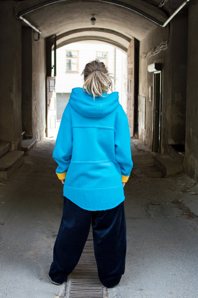OCEAN BLUE&YELLOW PRO HOODIE