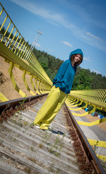 YELLOW LEMON LINEN PANTS