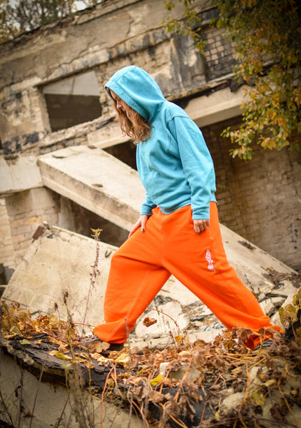 Orange sweatpants top mens