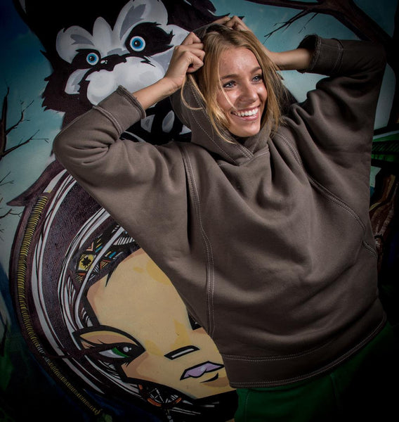 WOMEN SHORT LIGHT BROWN HOODIE PeuPeu